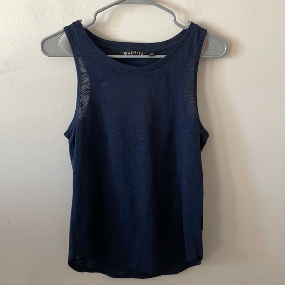 Athleta Navy Daily Cowl Back Tank Top- XS